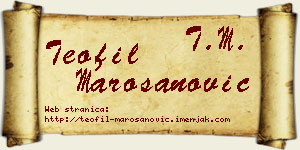 Teofil Marošanović vizit kartica